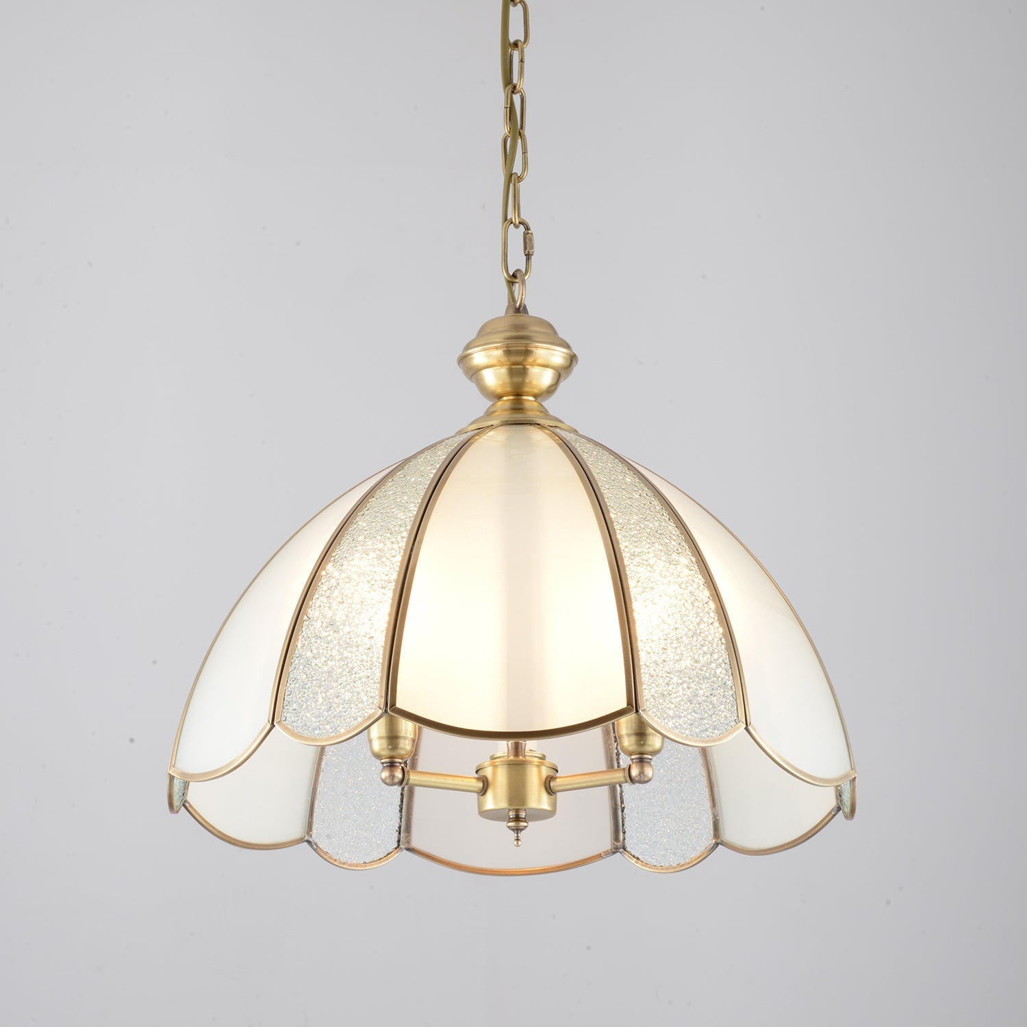 Lunell Traditional Art Brass Glass Pendant Light-Neutral Decor