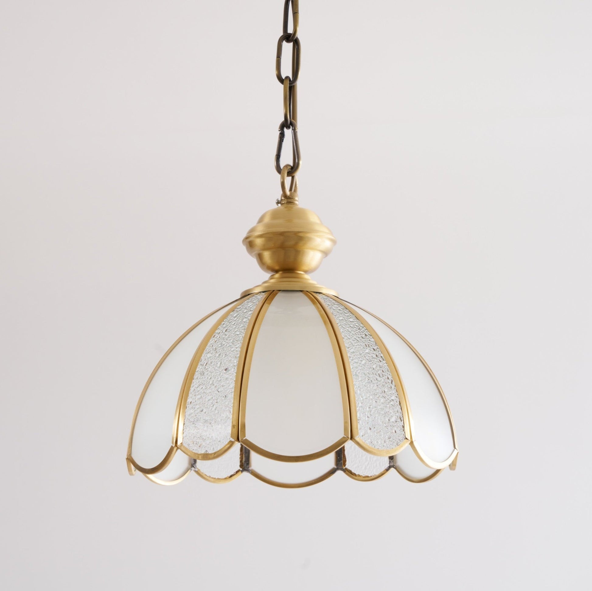 Lunell Traditional Art Brass Glass Pendant Light-Neutral Decor
