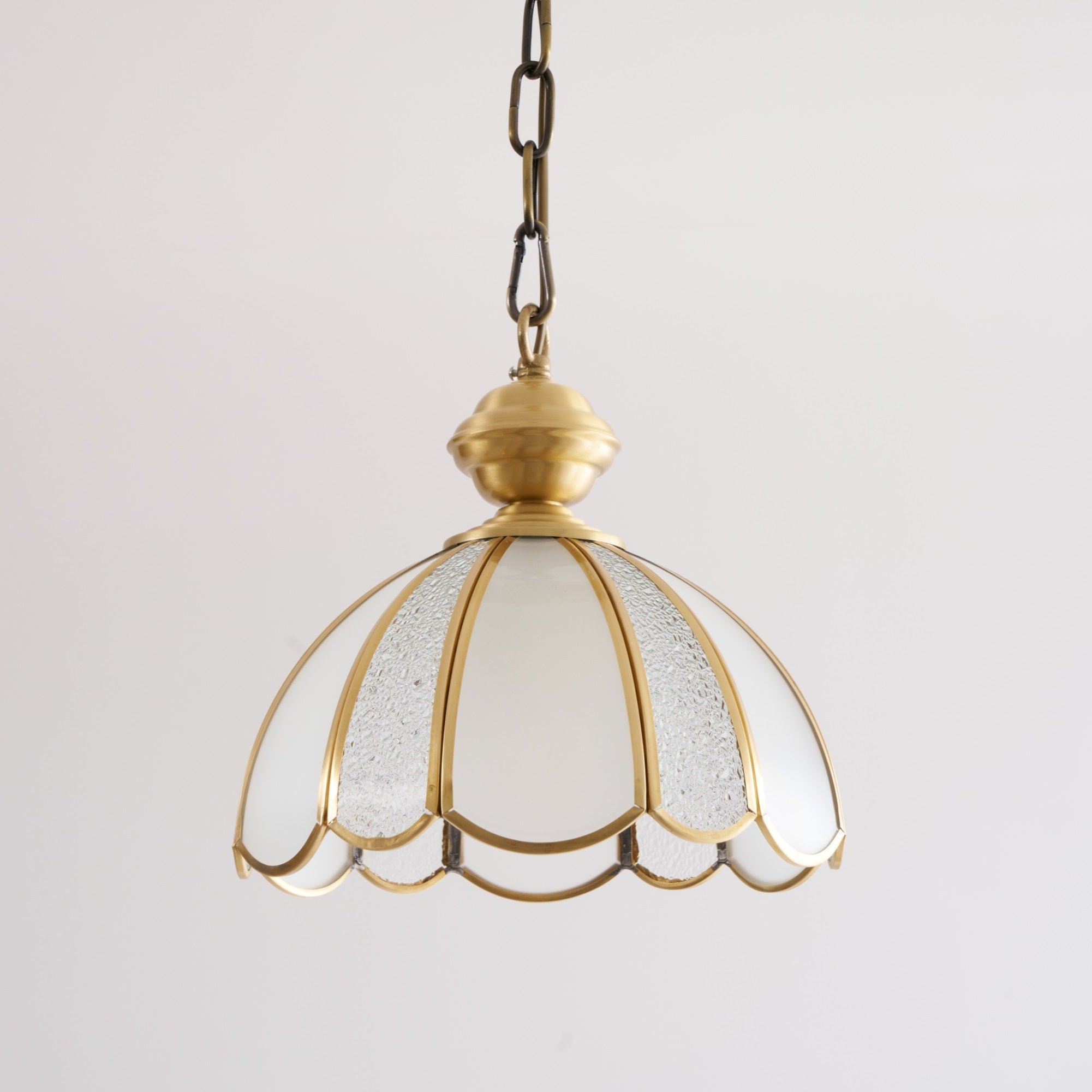 Lunell Traditional Art Brass Glass Pendant Light-Neutral Decor