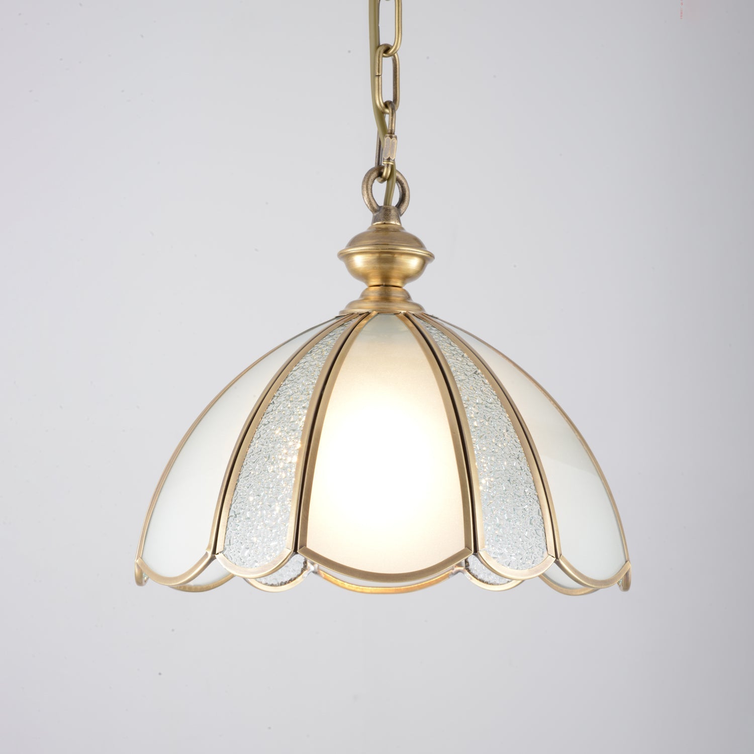 Lunell Traditional Art Brass Glass Pendant Light-Neutral Decor