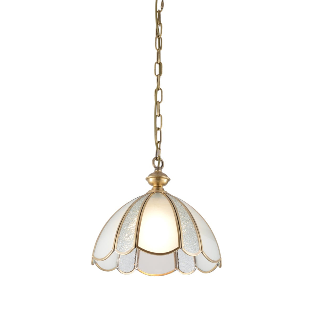Lunell Traditional Art Brass Glass Pendant Light-Neutral Decor