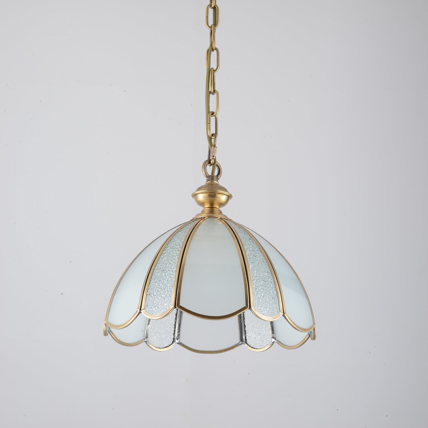 Lunell Traditional Art Brass Glass Pendant Light-Neutral Decor