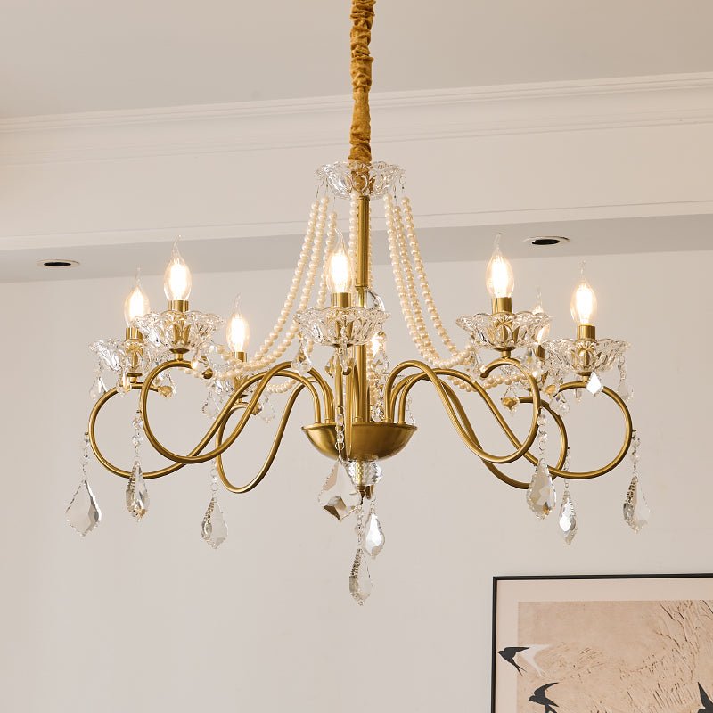 Velaeyra Postmodern Luxury Pearl Crystal Chandelier-Neutral Decor
