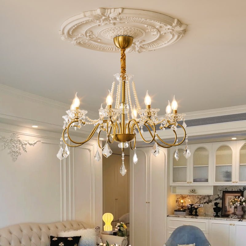 Velaeyra Postmodern Luxury Pearl Crystal Chandelier-Neutral Decor