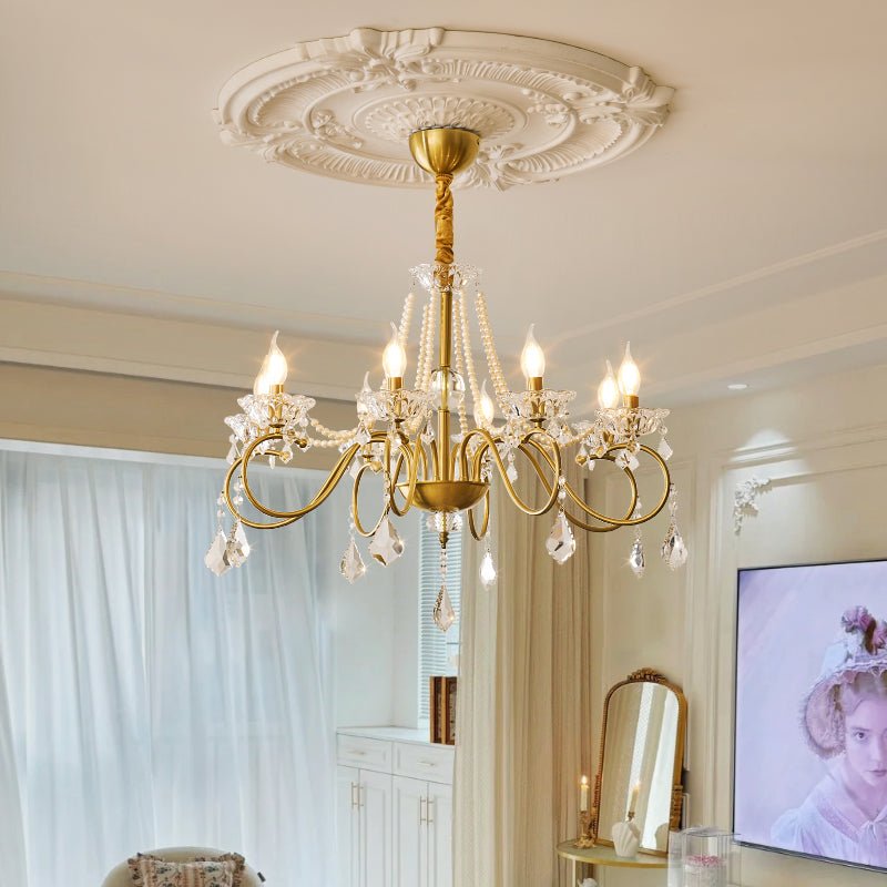 Velaeyra Postmodern Luxury Pearl Crystal Chandelier-Neutral Decor