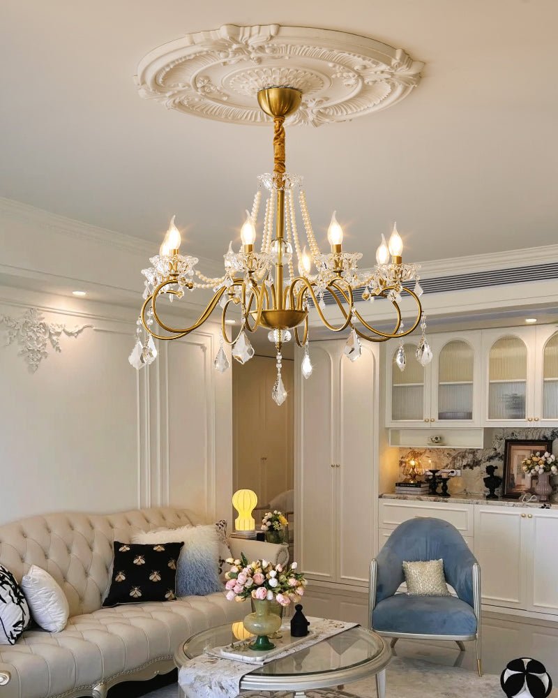 Velaeyra Postmodern Luxury Pearl Crystal Chandelier-Neutral Decor