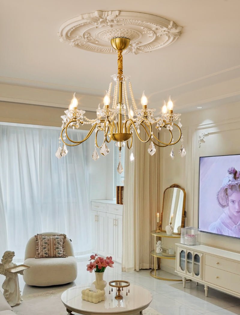 Velaeyra Postmodern Luxury Pearl Crystal Chandelier-Neutral Decor