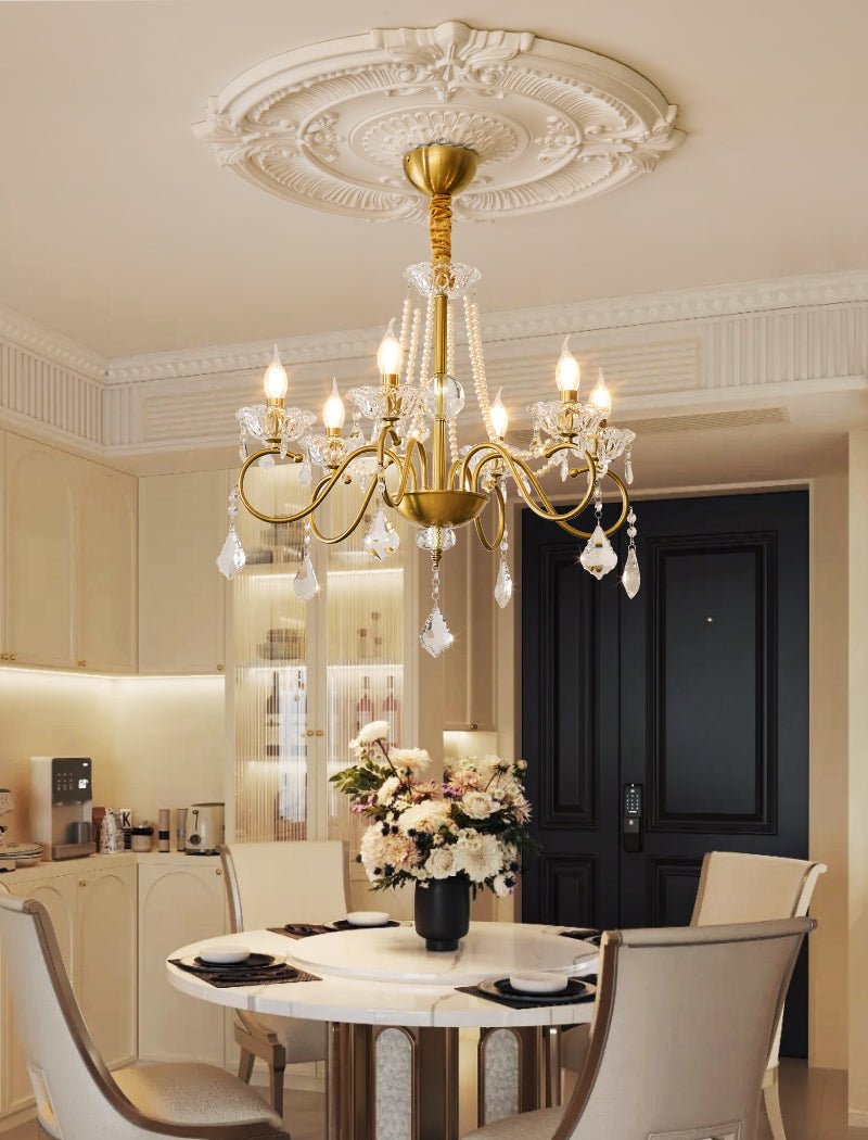 Velaeyra Postmodern Luxury Pearl Crystal Chandelier-Neutral Decor