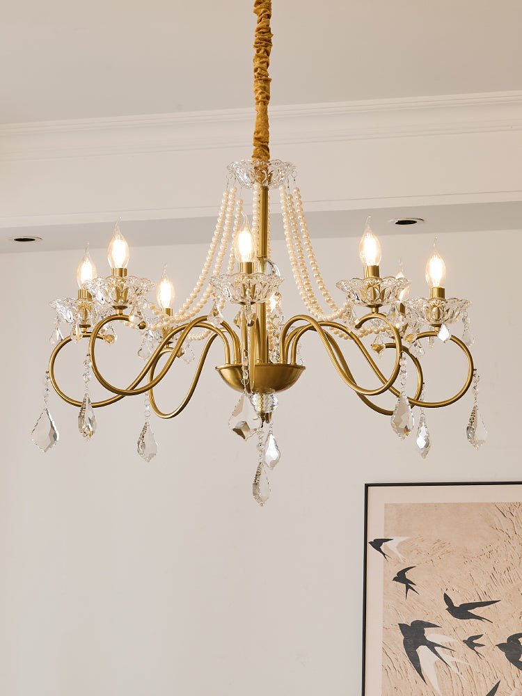 Velaeyra Postmodern Luxury Pearl Crystal Chandelier-Neutral Decor