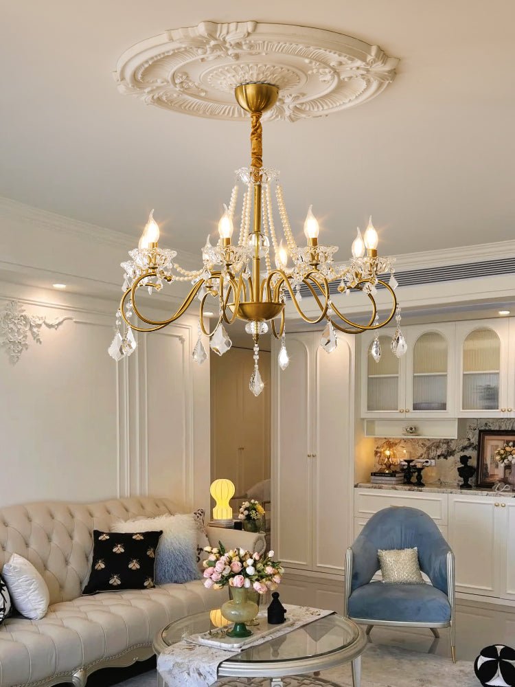 Velaeyra Postmodern Luxury Pearl Crystal Chandelier-Neutral Decor
