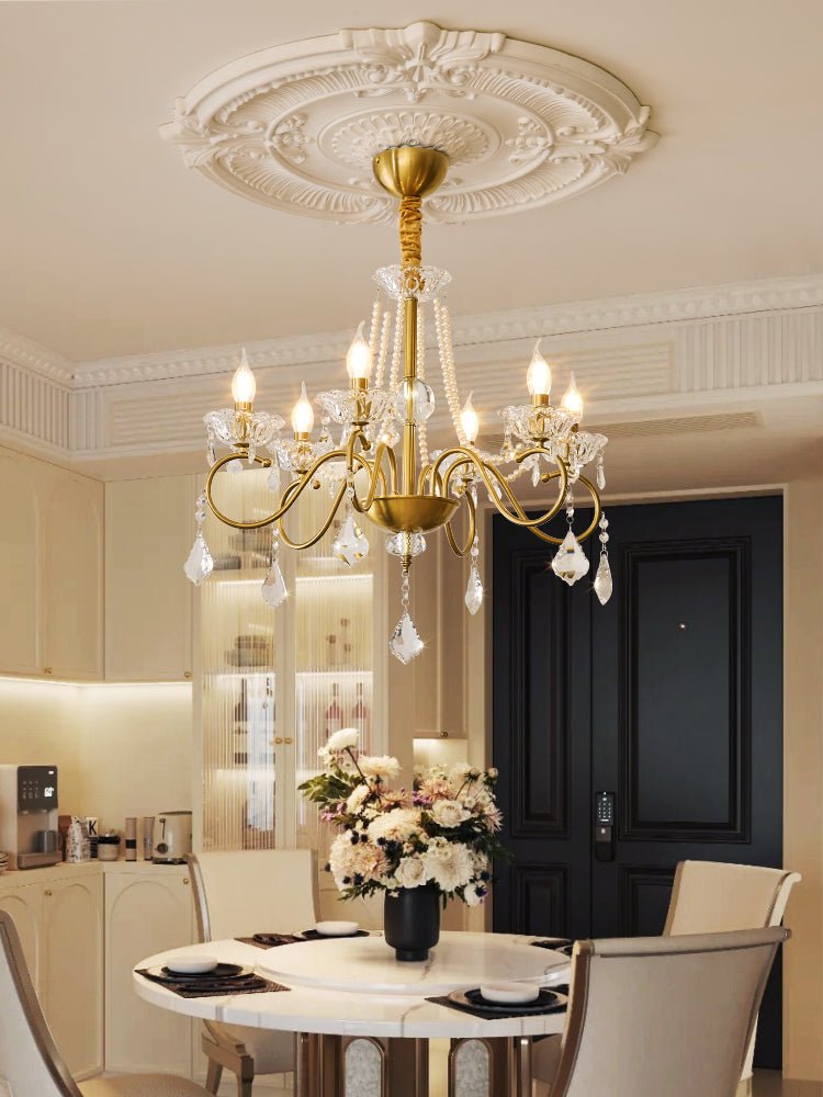 Velaeyra Postmodern Luxury Pearl Crystal Chandelier-Neutral Decor
