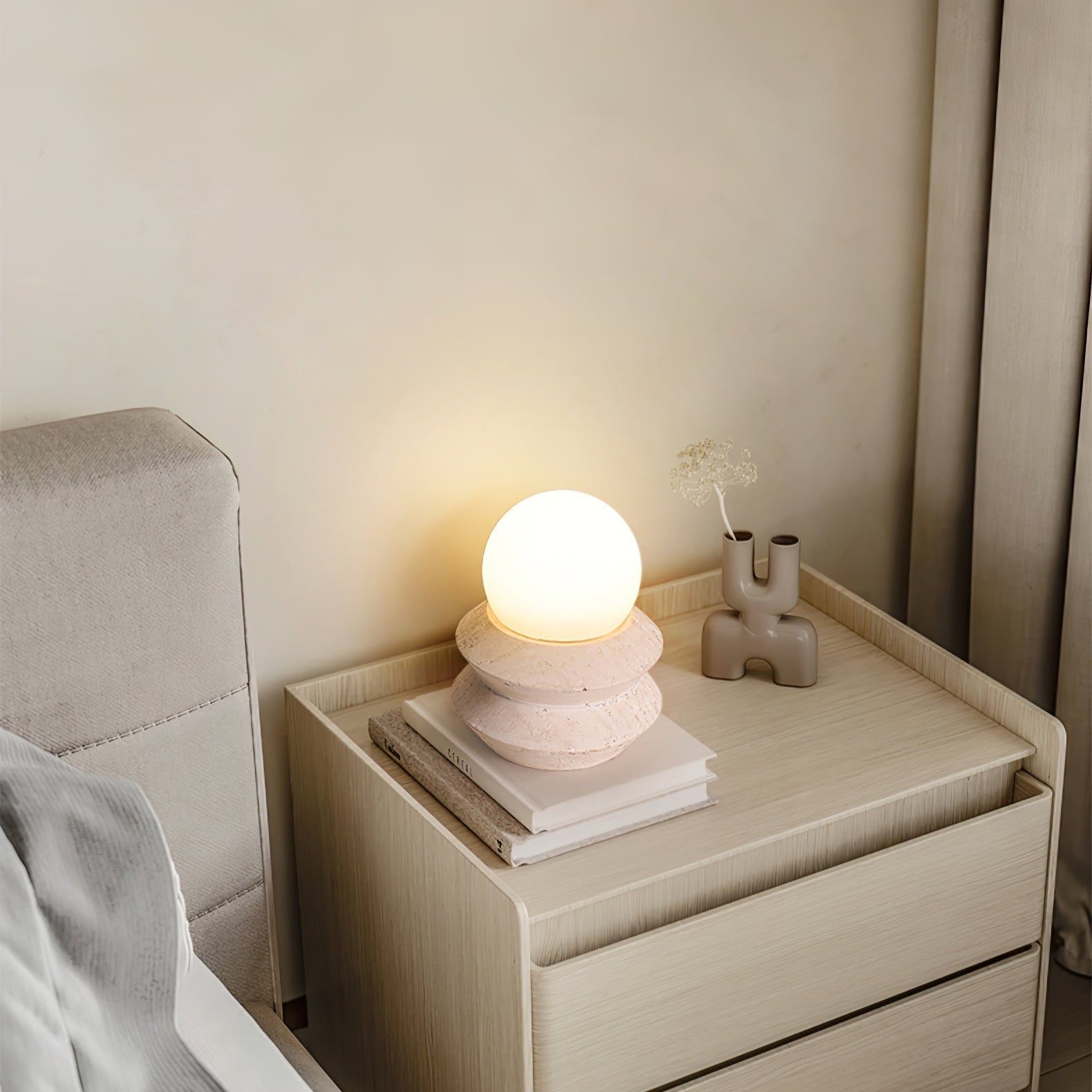 Dylis Lithos Rechargeable Table Lamp-Neutral Decor