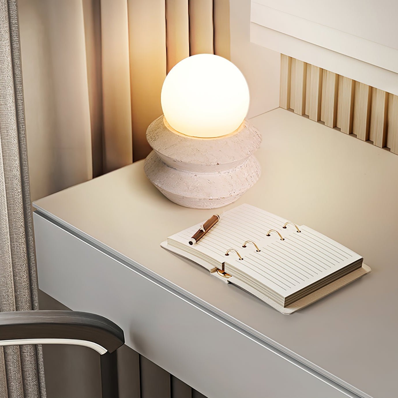 Dylis Lithos Rechargeable Table Lamp-Neutral Decor