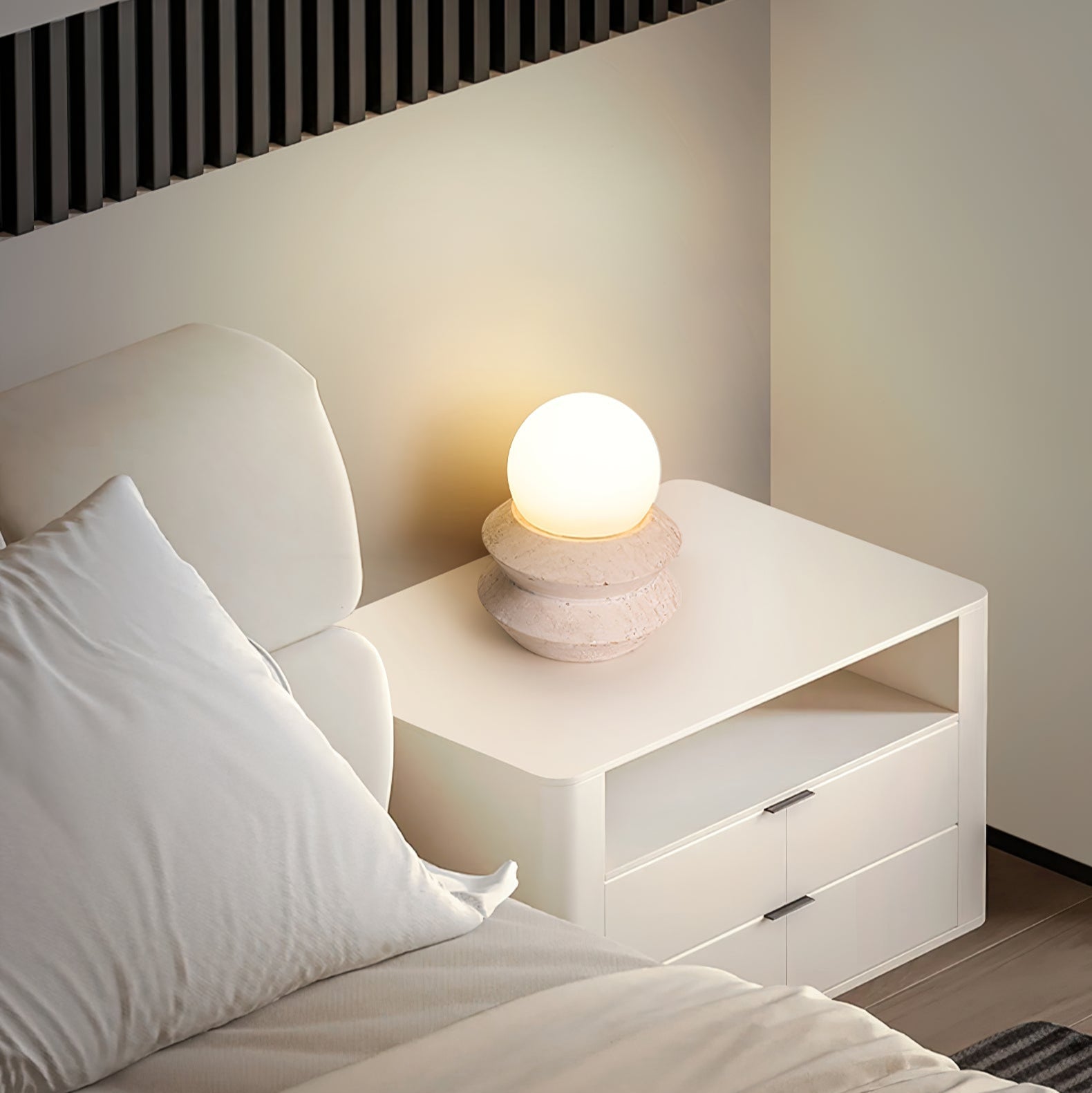 Dylis Lithos Rechargeable Table Lamp-Neutral Decor