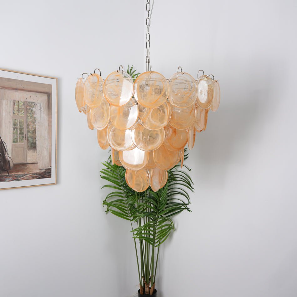 Aurora Chandelier Murano Glass Disc Classic-Neutral Decor
