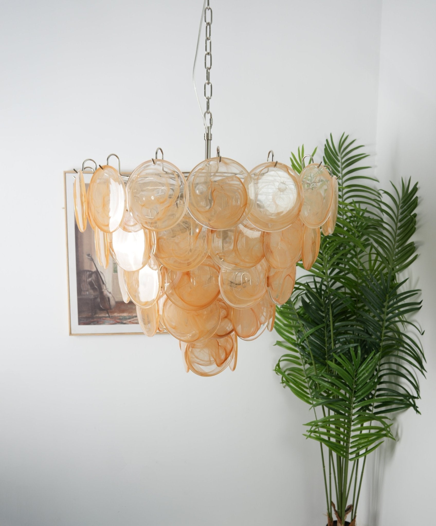 Aurora Chandelier Murano Glass Disc Classic-Neutral Decor