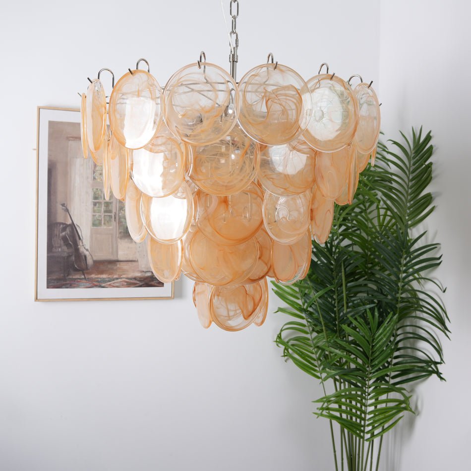 Aurora Chandelier Murano Glass Disc Classic-Neutral Decor
