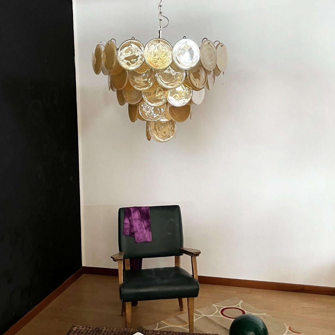Aurora Chandelier Murano Glass Disc Classic-Neutral Decor