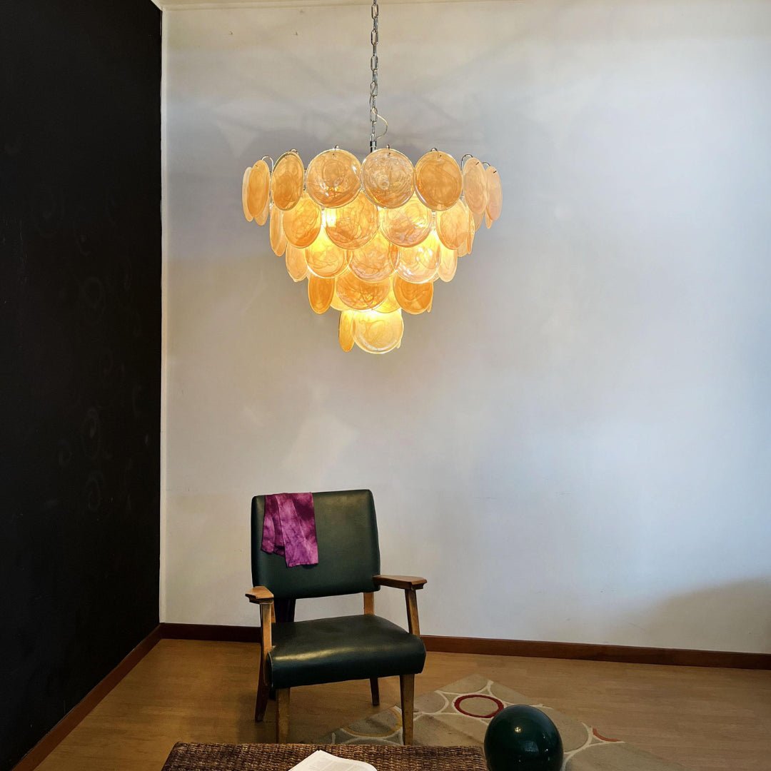 Aurora Chandelier Murano Glass Disc Classic-Neutral Decor