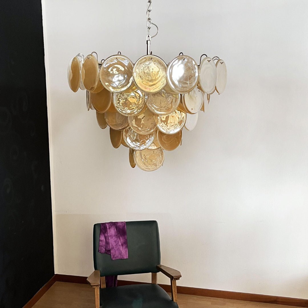 Aurora Chandelier Murano Glass Disc Classic-Neutral Decor
