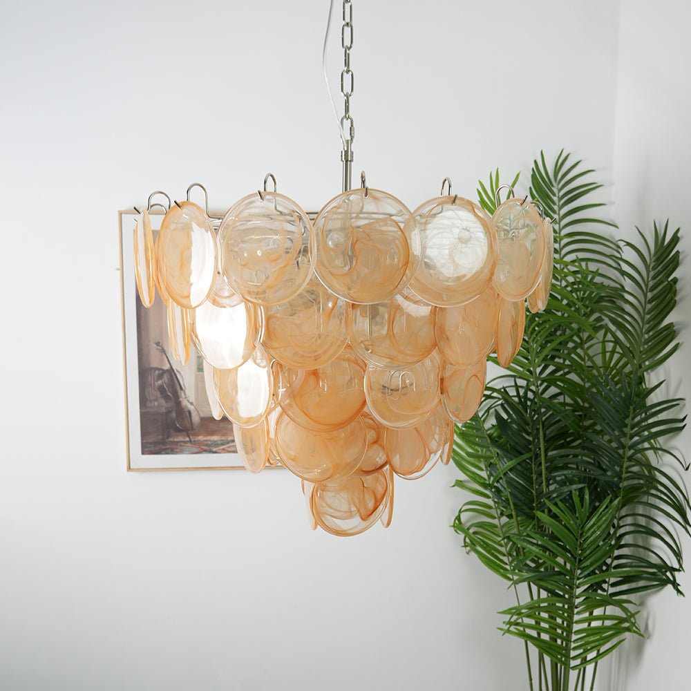 Aurora Chandelier Murano Glass Disc Classic-Neutral Decor