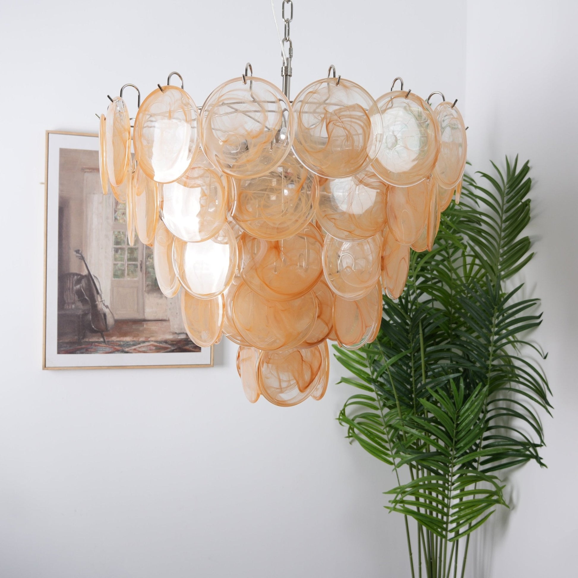 Aurora Chandelier Murano Glass Disc Classic-Neutral Decor