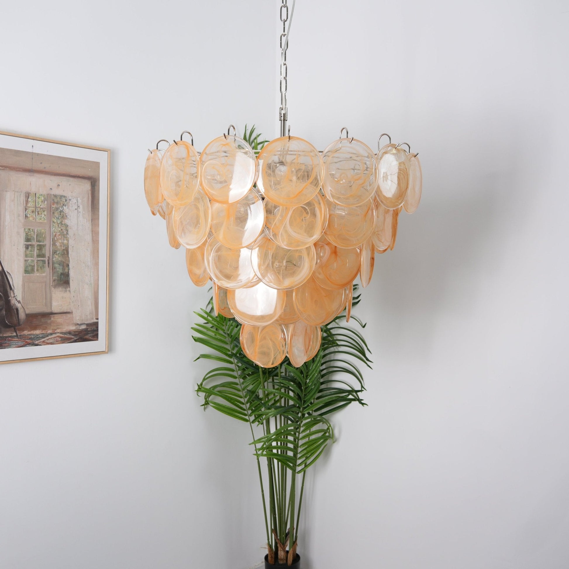 Aurora Chandelier Murano Glass Disc Classic-Neutral Decor