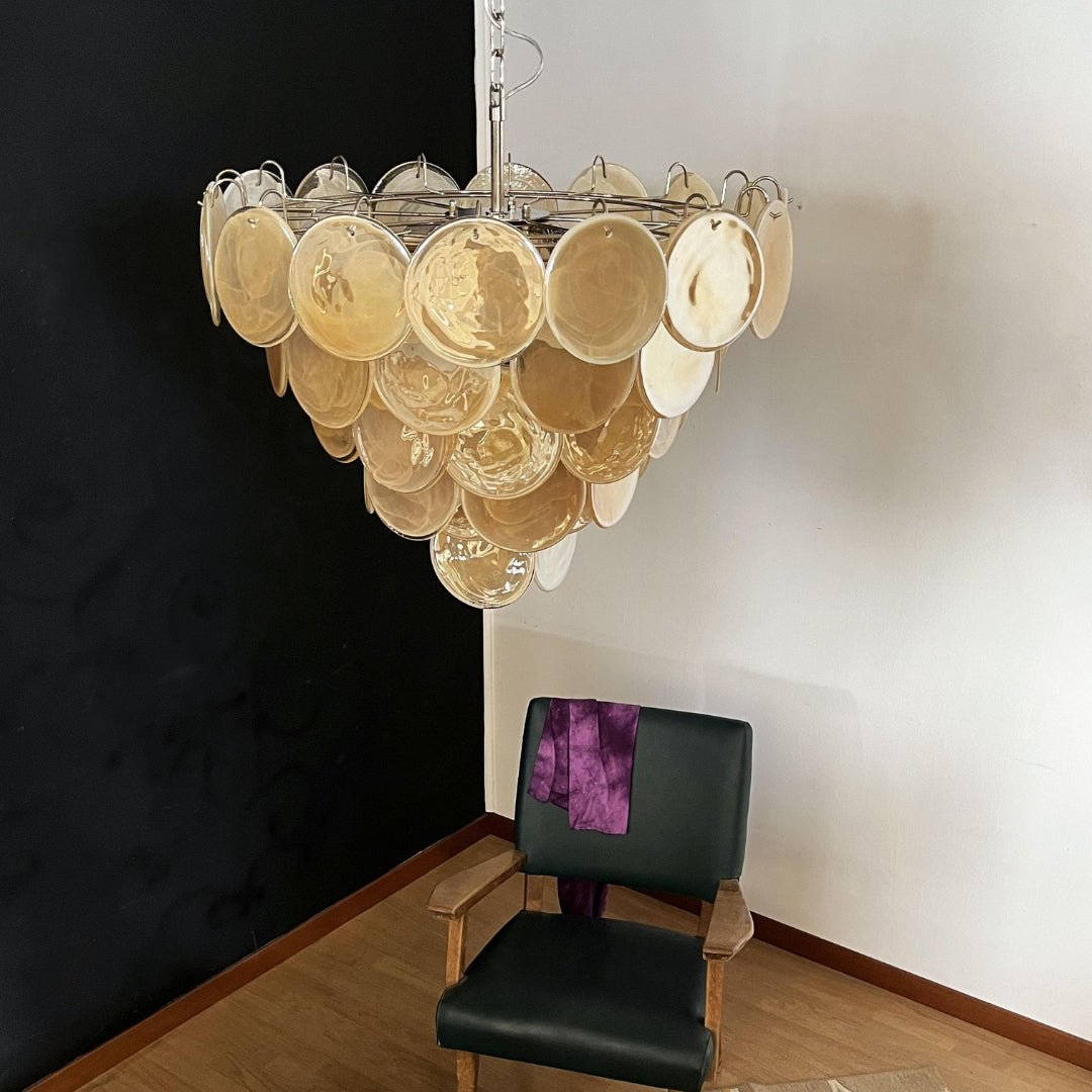Aurora Chandelier Murano Glass Disc Classic-Neutral Decor