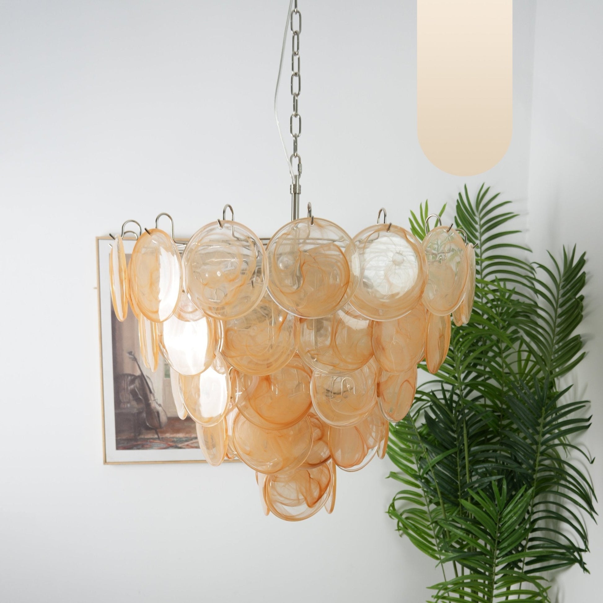 Aurora Chandelier Murano Glass Disc Classic-Neutral Decor