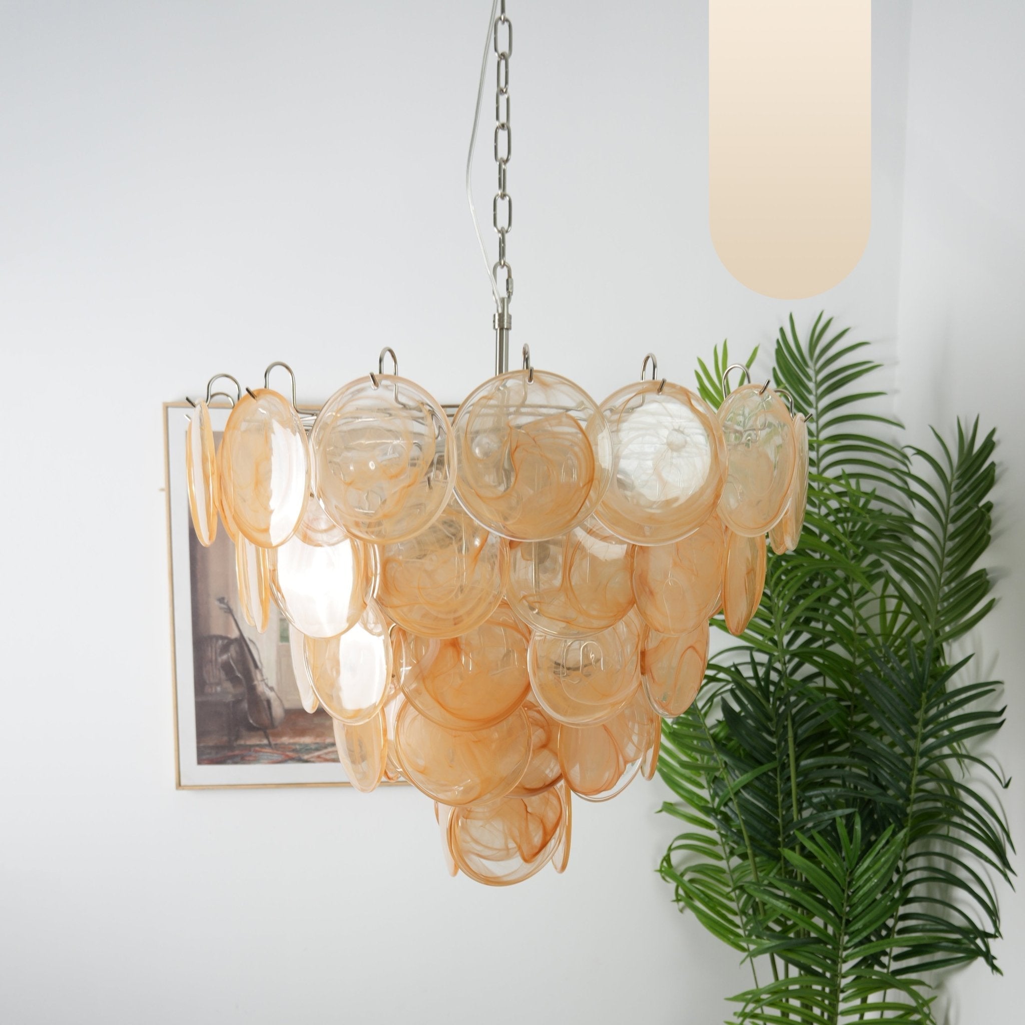 Aurora Chandelier Murano Glass Disc Classic-Neutral Decor