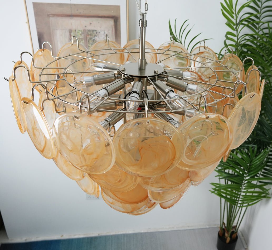 Aurora Chandelier Murano Glass Disc Classic-Neutral Decor