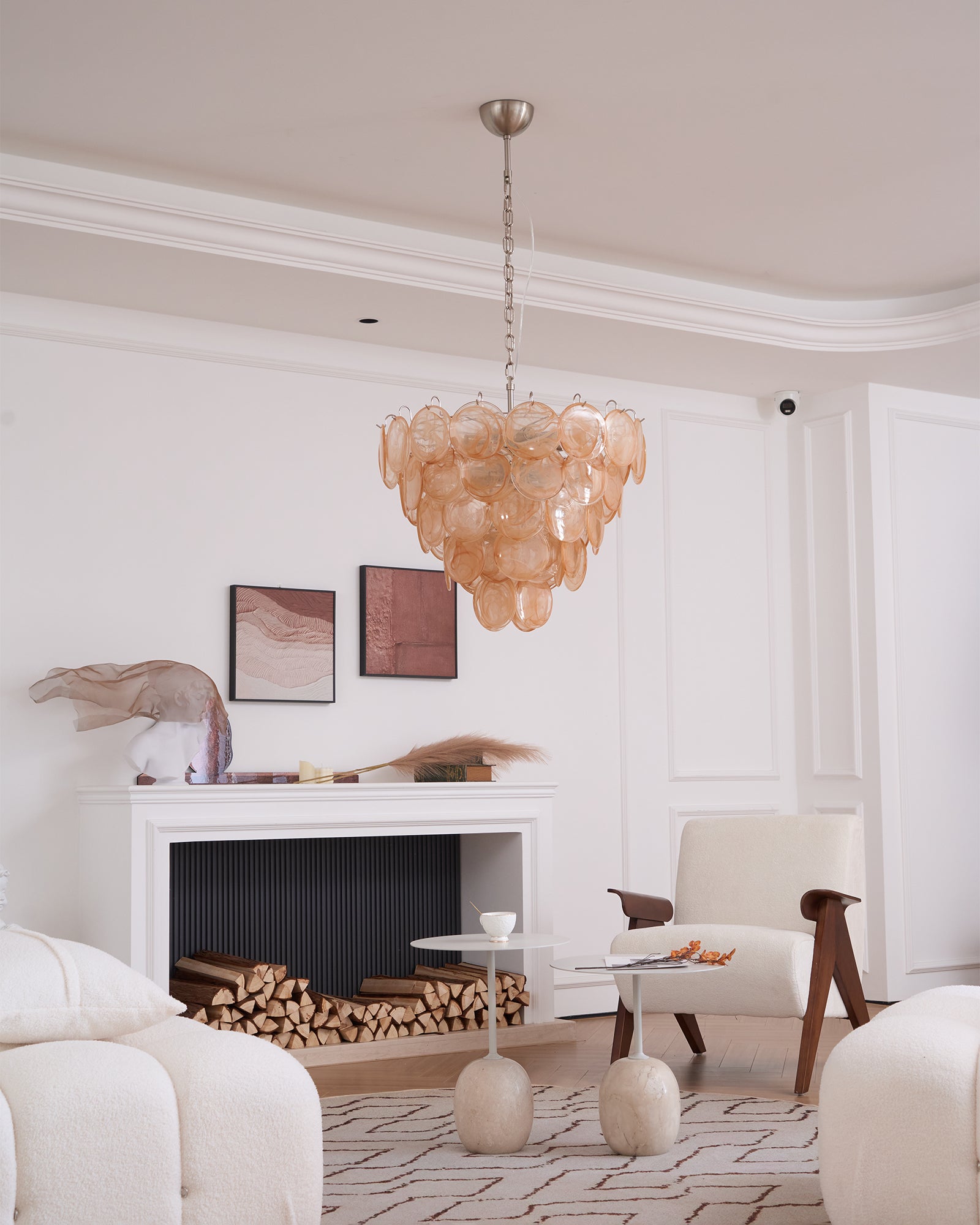 Aurora Chandelier Murano Glass Disc Classic-Neutral Decor