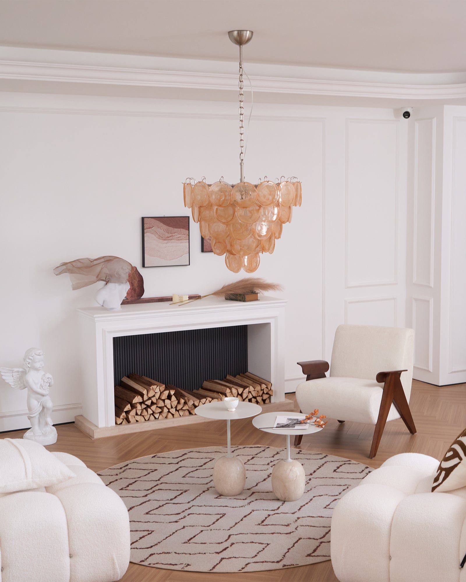 Aurora Chandelier Murano Glass Disc Classic-Neutral Decor