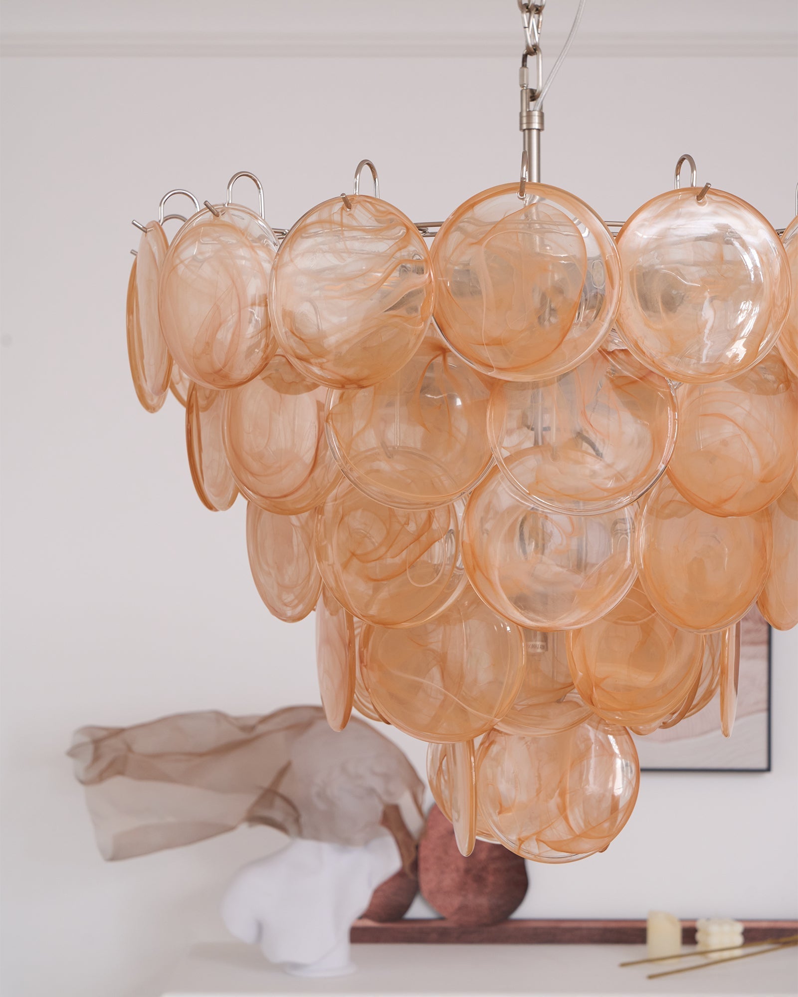Aurora Chandelier Murano Glass Disc Classic-Neutral Decor