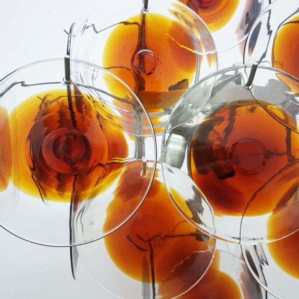 Eovela Chandelier Murano Glass Disc Mid Century-Neutral Decor