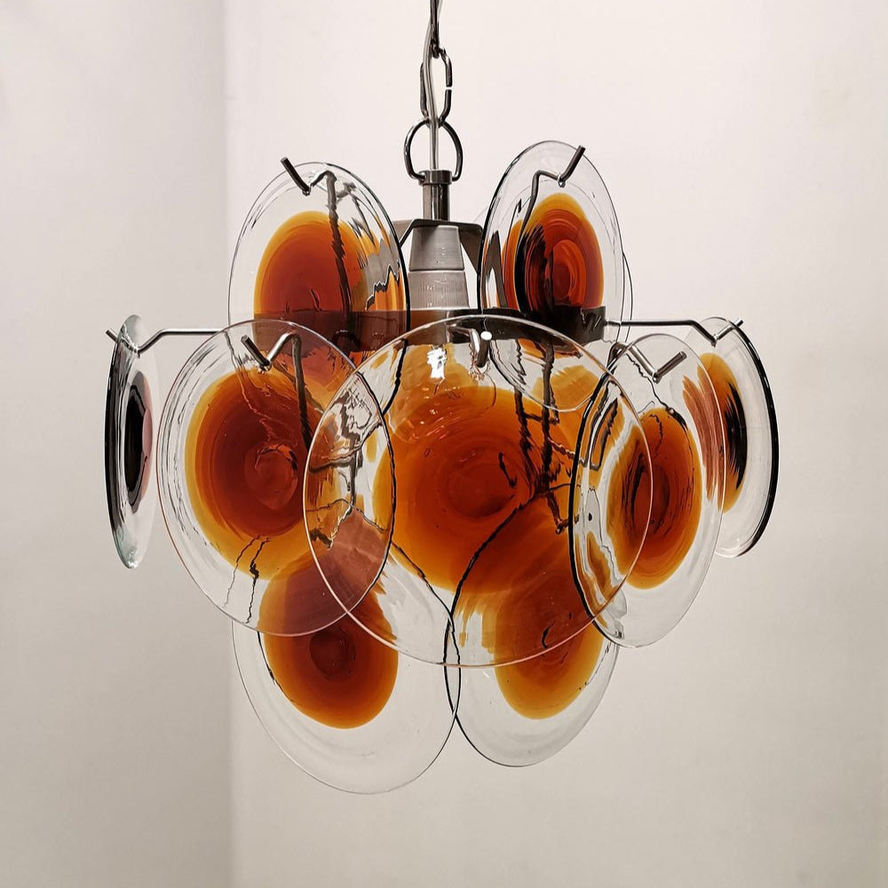 Eovela Chandelier Murano Glass Disc Mid Century-Neutral Decor
