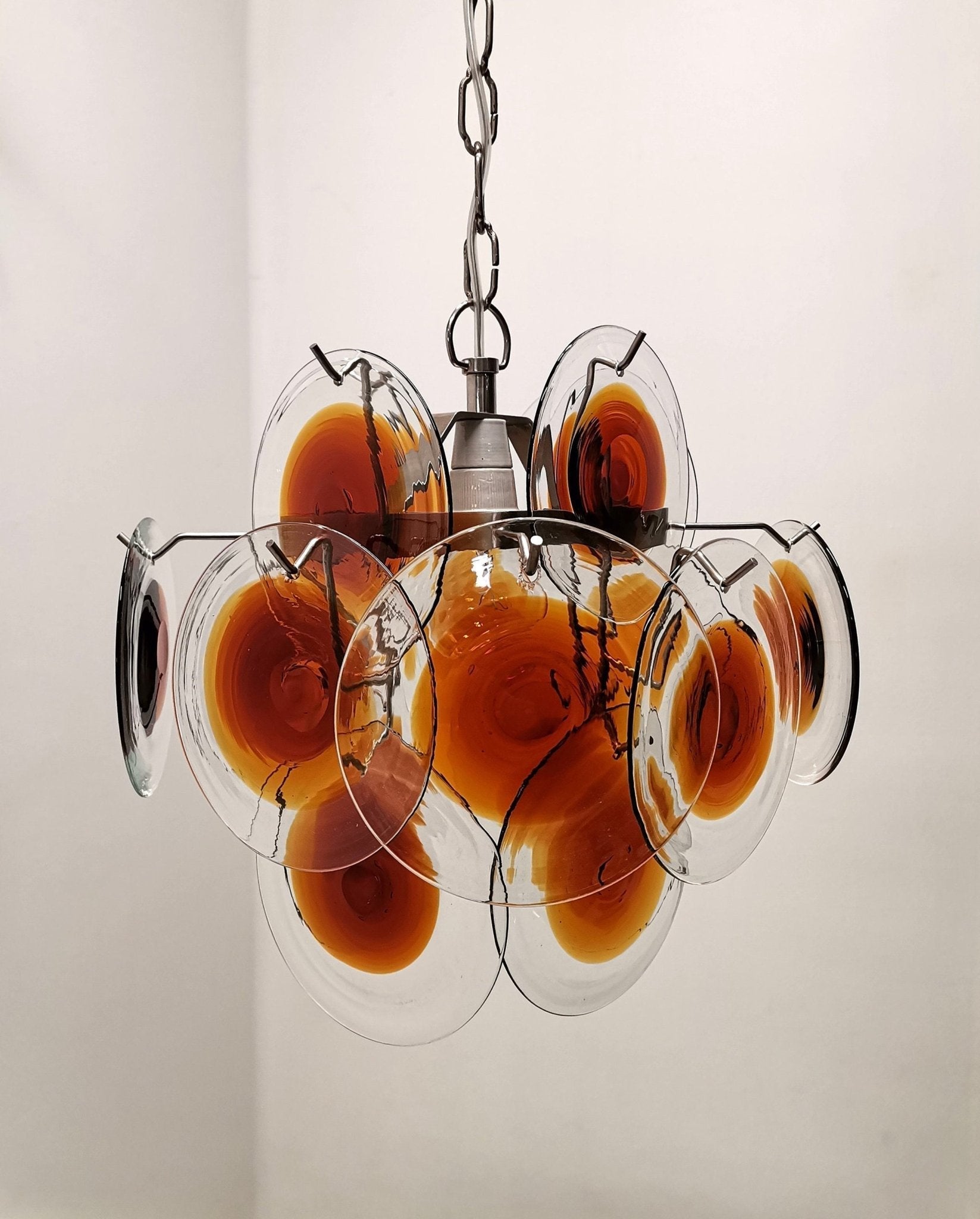 Eovela Chandelier Murano Glass Disc Mid Century-Neutral Decor