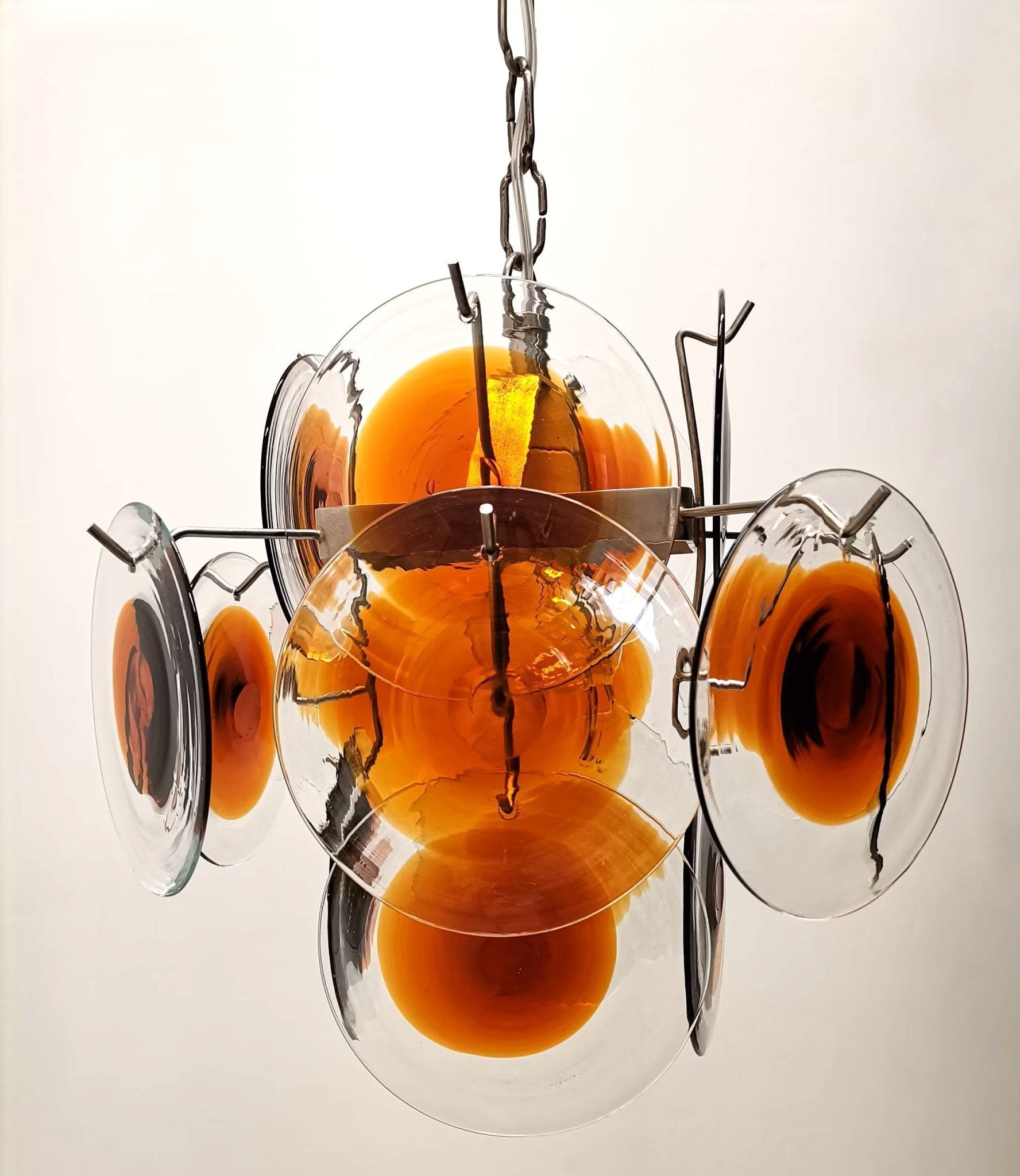 Eovela Chandelier Murano Glass Disc Mid Century-Neutral Decor