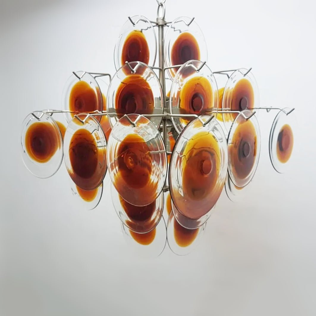 Eovela Chandelier Murano Glass Disc Mid Century-Neutral Decor