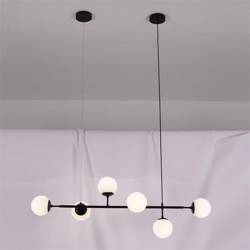Valentina Industrial Long Linear Metal Hanging Bubble Multi Clear Glass Bulb Bedroom Pendant Light Brass/Black - Neutral Decor