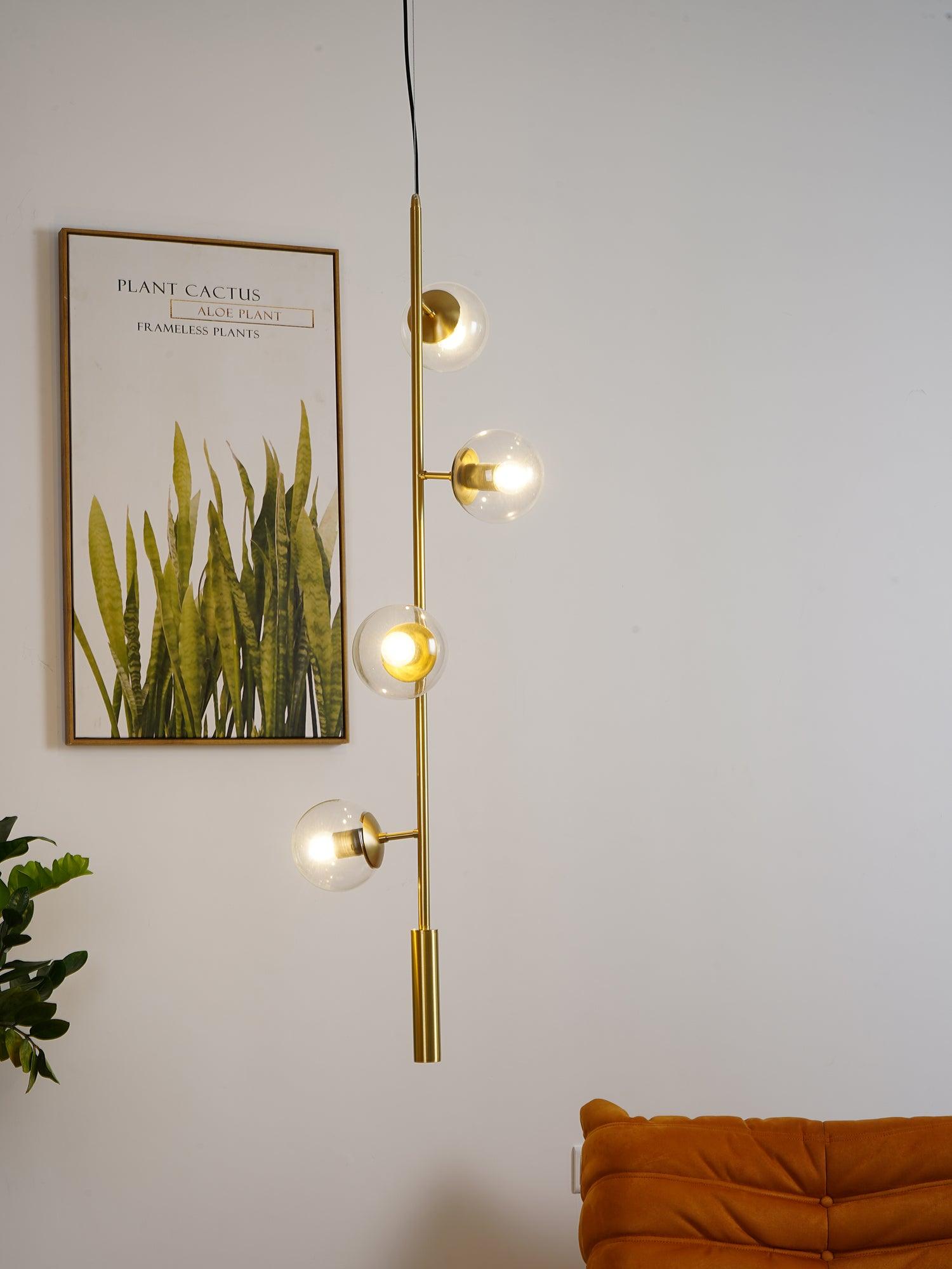 Erevia Brass & Glass Pendant Light-Neutral Decor