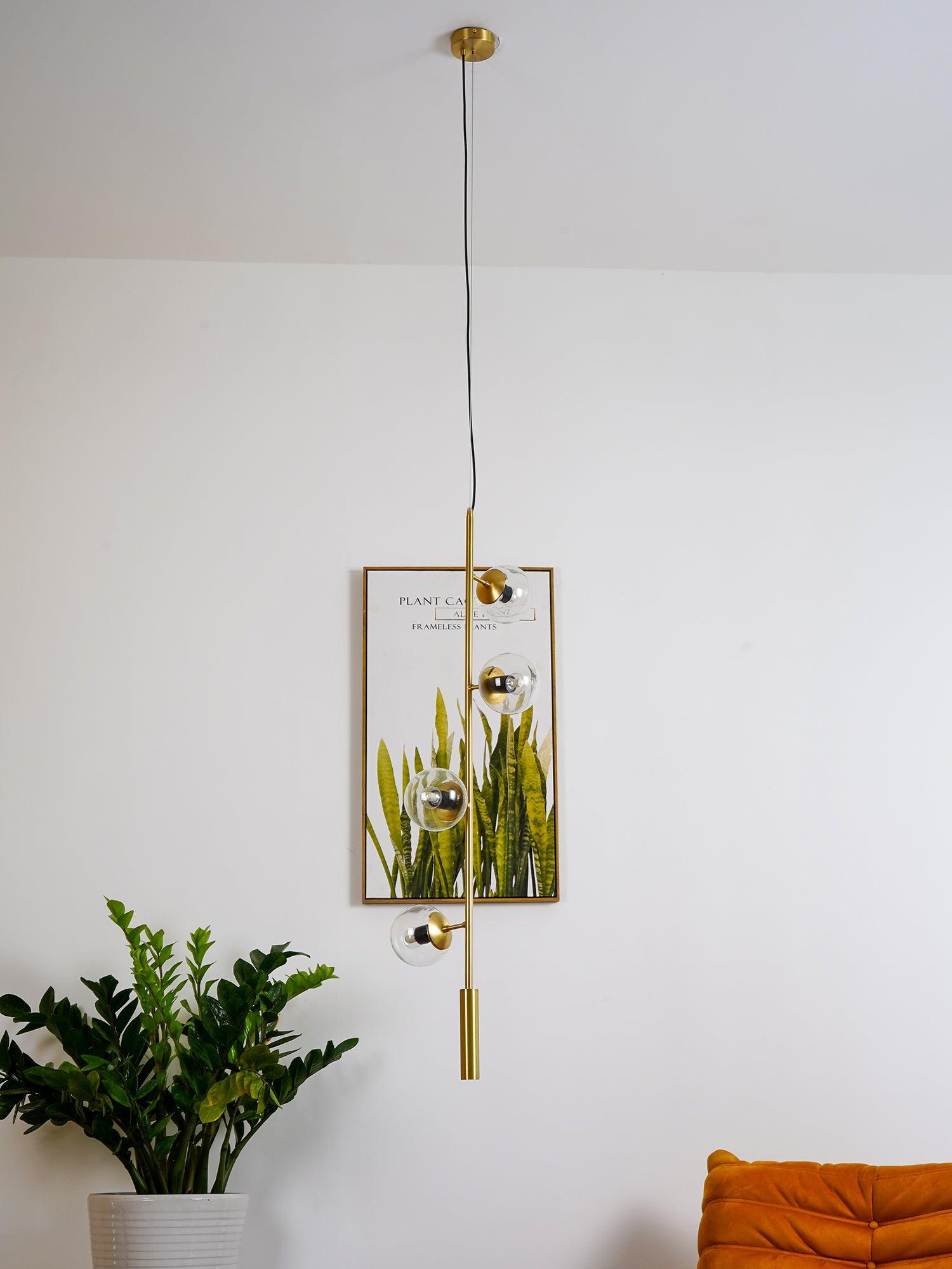 Erevia Brass & Glass Pendant Light-Neutral Decor