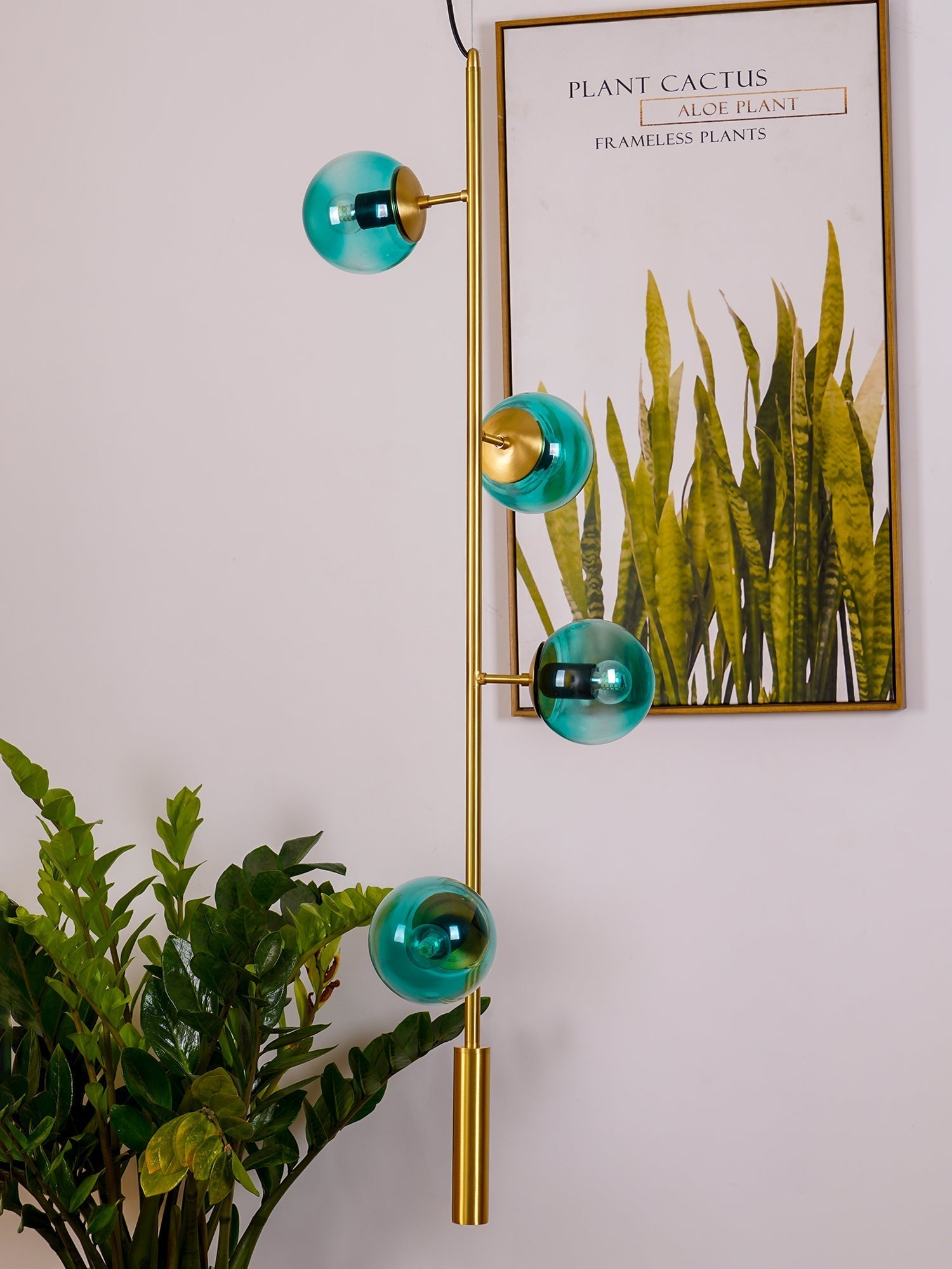 Erevia Brass & Glass Pendant Light-Neutral Decor