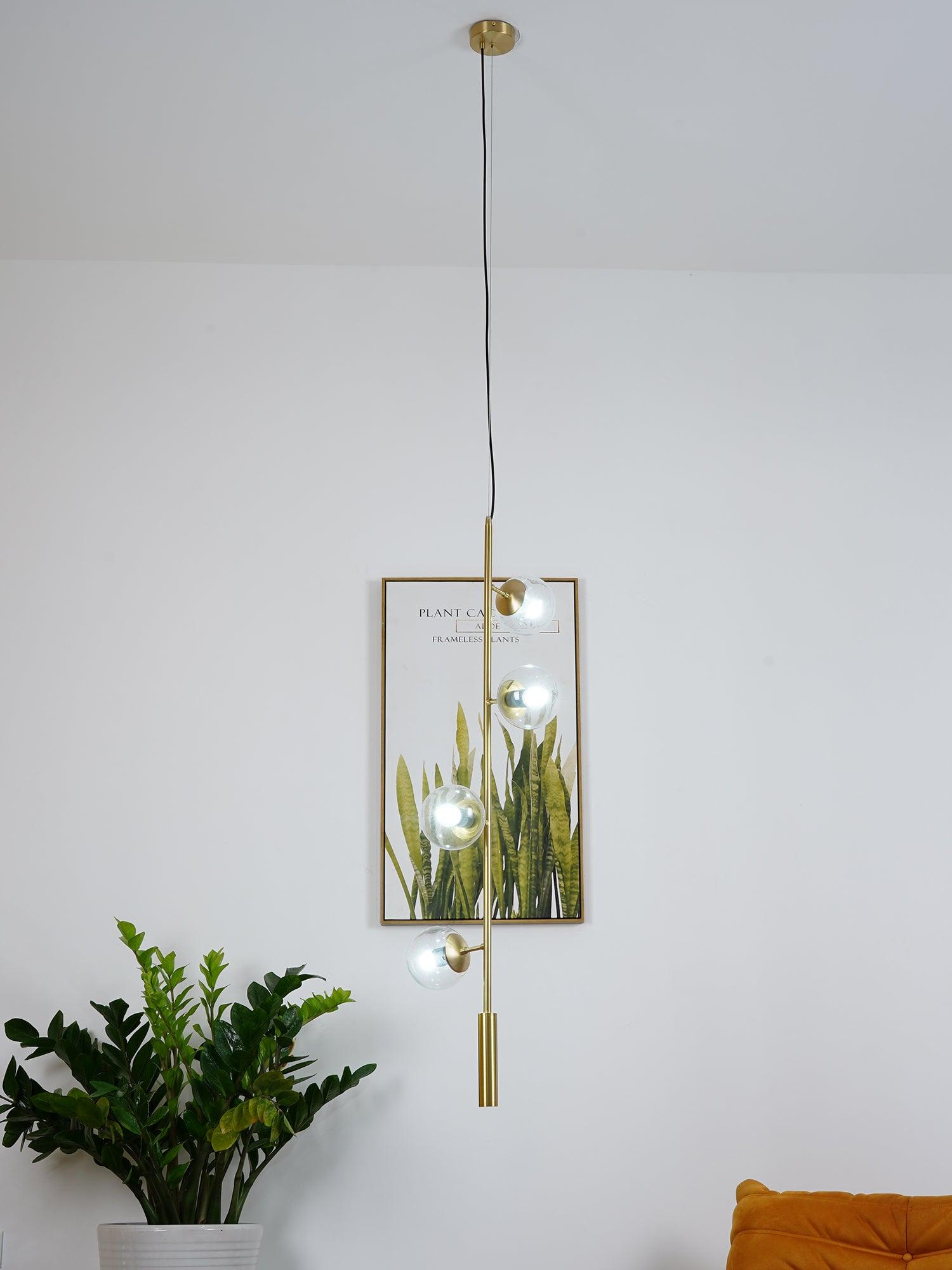 Erevia Brass & Glass Pendant Light-Neutral Decor