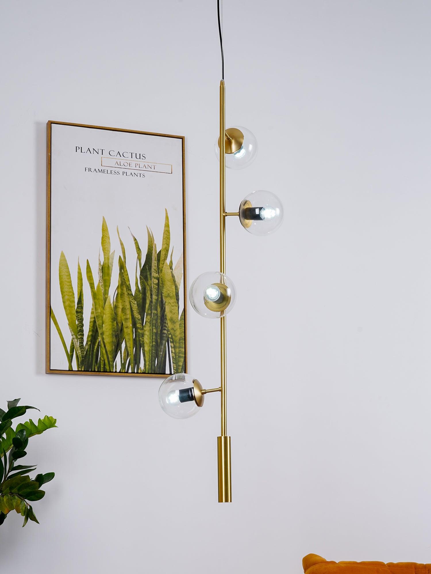 Erevia Brass & Glass Pendant Light-Neutral Decor