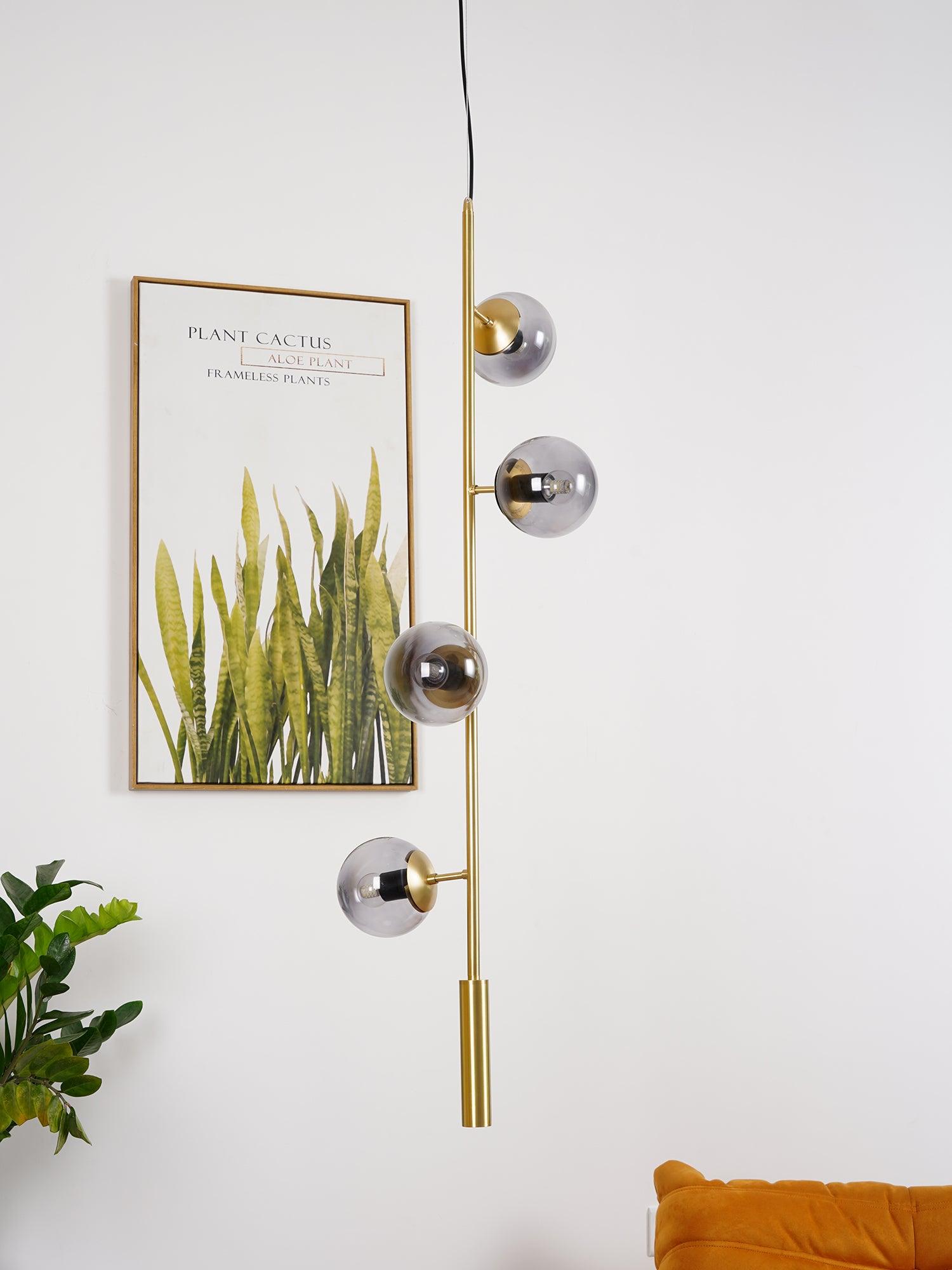 Erevia Brass & Glass Pendant Light-Neutral Decor