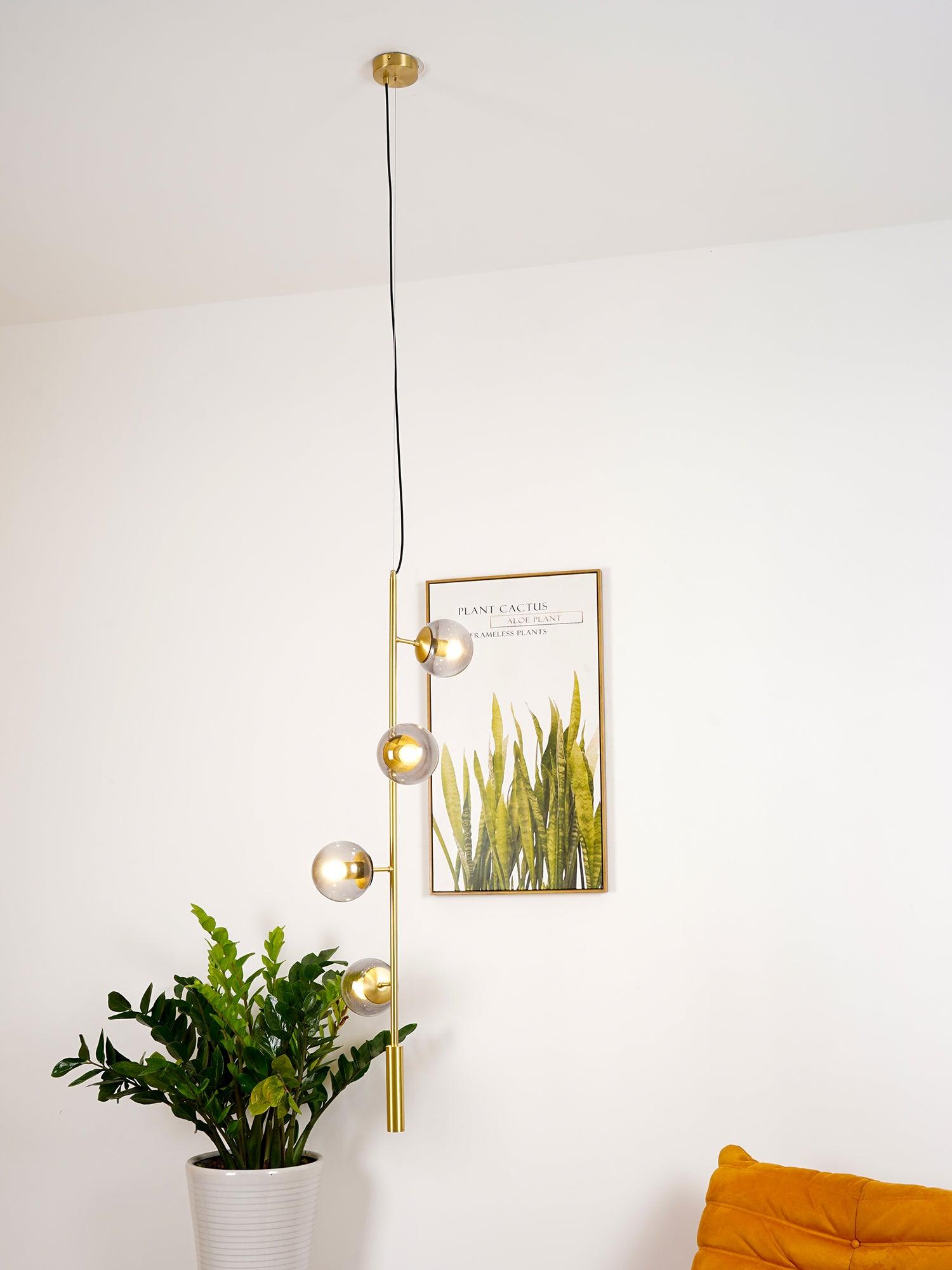 Erevia Brass & Glass Pendant Light-Neutral Decor