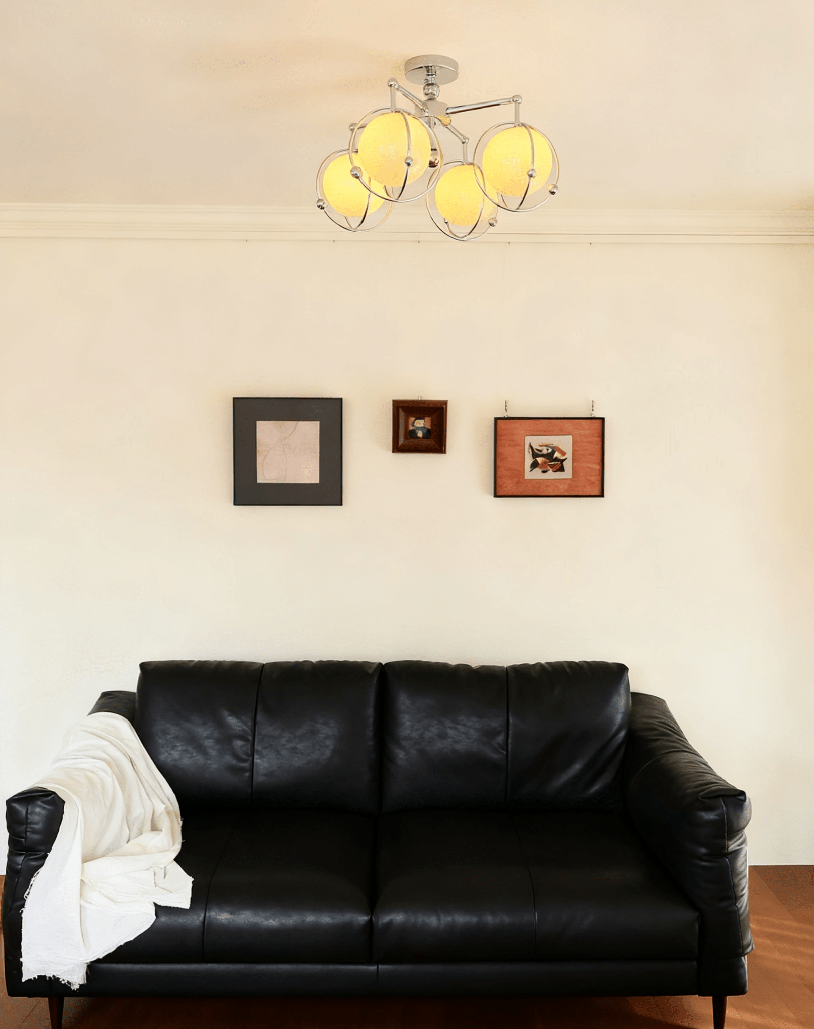 Orb Cage Semi Ceiling Lamp-Neutral Decor