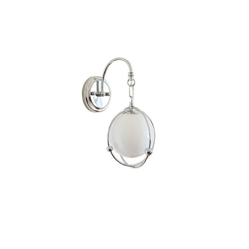 Orb Cage Semi Wall Lamp-Neutral Decor