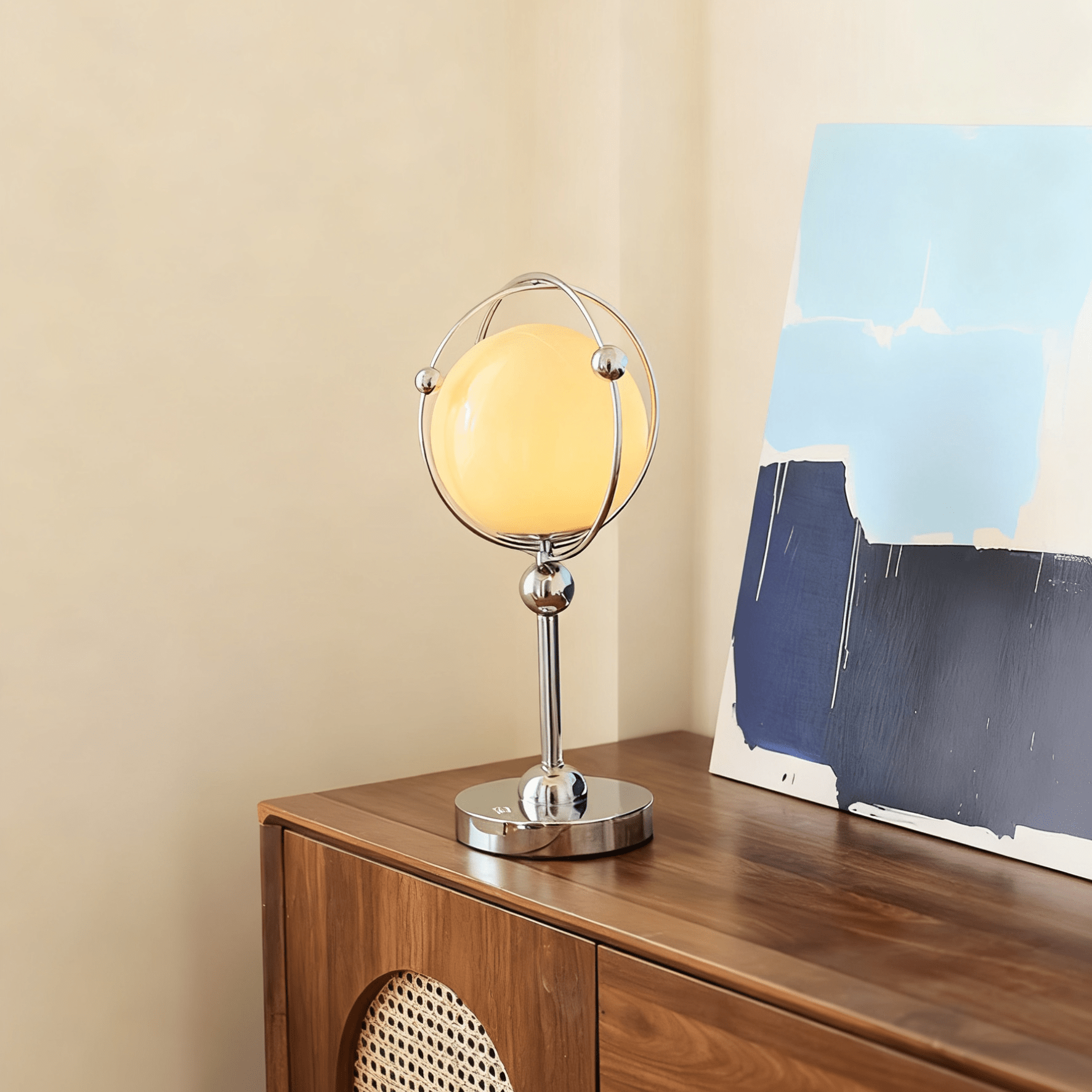 Orb Cage Table Lamp-Neutral Decor